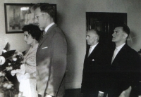 Witness' wedding. 
"Our witnesses were our class teacher Olda and my best friend, Míra Černík." 5th August 1961.