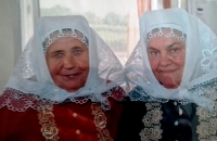 Marie with her cousin, present day