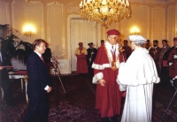 With the President, Václav Havel, at the occasion of being appointed the rector