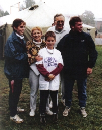 Jiří s rodinou na Běhu Terryho Foxe, který Západočeská univerzita léta pořádala