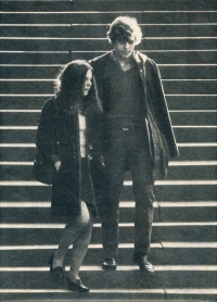 Lovers on the stairs. Photograph by Josef Chroust