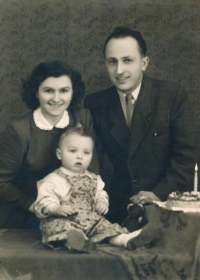 Blažena with her husband and son. 1954