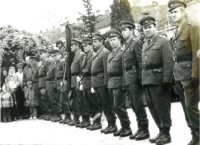 Military ceremony in Michalovce (1967). Michal Suďa third from the right