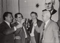Vladimír Syrový with his colleagues, Pardubice, 1980s