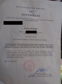 Rok 2018, Praha, vyznamenání za odboj a odpor proti komunismu