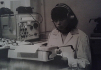 Nineteen-year-old Jana working in the radio