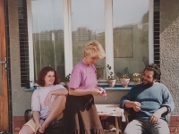 Budoucí manžel Giuseppe s matkou a sestrou pamětnice, Český Krumlov, 1991