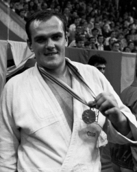 Vladimír Kocman with his bronze medal from the Moscow 1980 Olympic Games
