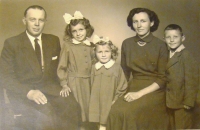 With her husband and children, 1960s