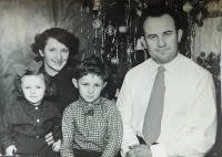 Editha Kobzová with her husband, daughter and son; around 1963 