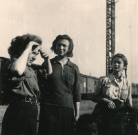 Milena Urbánková Borská with her friends during the Protectorate era 