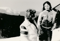 With Fanča Werichová on spring holidays in the Krkonose Mountains, 1979