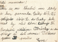 From correspondence with mother imprisoned in Svatobořice