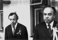 Father Josef Adámek on left and uncle Václav Adámek