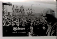 Visit of President Ludvík Svoboda to Pilsen and Škoda plants on September 11, 1968 