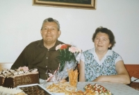 Josef Cihelka with his sister celebrating his 80th birthday