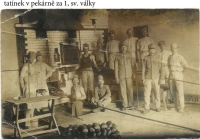 Tatínek v pekárně za 1. světové války