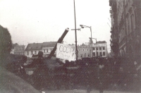 Okupační tanky na náměstí Přemysla Otakara II., České Budějovice