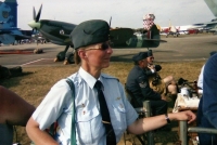 Iveta with other airplane enthusiasts at the airport in Hradec Králové a few years later