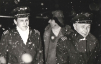 Neither snow nor rain nor heat nor gloom of night stays these airmen. The passengers nor the cargo would wait. Here is a snapshot from a night landing and cold oozes from the photograph.
