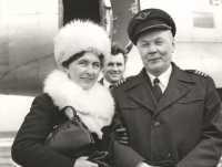 Formal photograph of Jan Irving and his wife Blanka who was a VIP guest at this event. Jan left the cockpit and his glorious pilot career came to an end in 1977.