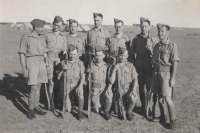 Group of soldiers, Jan's comrades in arms, from the 11th Czechoslovak Infantry Battalion – Eastern which Jan photographed as a souvenir. Second from left, at that time still as a private, Jiří Flak