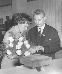 Miroslav Bouček 's wedding with Věra in 1966