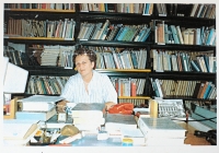Mrs. Petrásková in the library 