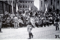 Regional chief Josef Klouček, the father of the witness, during the Sokol parade in Rakovník