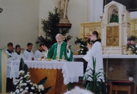 Radomil Kaláb during the service of the Holy Mass in the Church of St. Bartholomew in Brno-Žebětín.