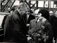 Návštěva předsedy Národního shromáždění Josefa Smrkovského ve Škodových závodech, 5. 12. 1968