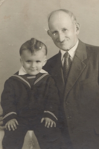 Václav, the son of Eva Demelová, with step-father of Eva, Mr. Michalec