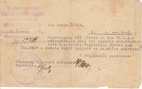 Antonín Špika's draft notice
