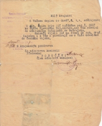 Letter from the Czechoslovak Legions' recruitment comission