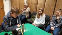 Student team at a workshop at Czech Radio