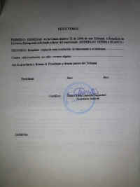 Anderlay Guerra Blanco - licencia extrapenal denegada