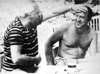 Rudolf Tomšů se svým dlouholetým přítelem M. Horníčkem