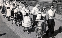 May celebrations, M. Tupý in the front, 1950s