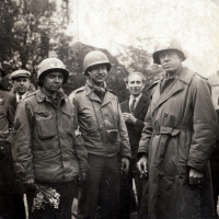 American soldiers during the liberation of Spálené Poříčí, May 6, 1945