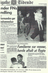 Titulní strana Berlingske Tidende z 26. července 1960