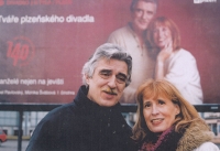 With his wife Monika at his billboard