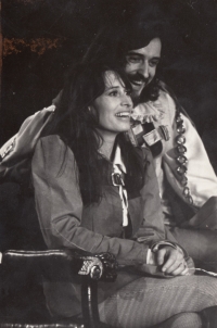 With his wife Monika in the play Večer tříkrálový, 1976