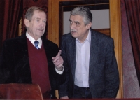 With Václav Havel on the occasion of the launch of the play Odcházení, 2008
