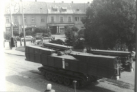 Náměstí v Dolním Bousově, srpen 1968