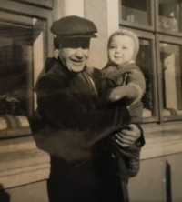 with his grandpa, František Votrubec