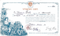Vocational certificate of Vladimír Pech sr.