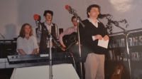 Roman Vlasák during a performance of his theatre company in Poděbrady (circa 1985)