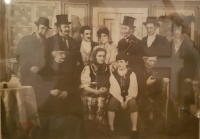 Photos from an amateur performance organized by Jan Potměšil's grandparents in their pub in Lom near Tábor