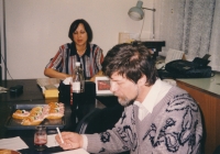 Jiří Zajíc as a vice-chairman of the Czech Television Council; 1992