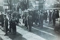 Pohřeb strýce Miroslava Kojeckého ve Velké Británii v únoru 1944